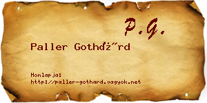 Paller Gothárd névjegykártya